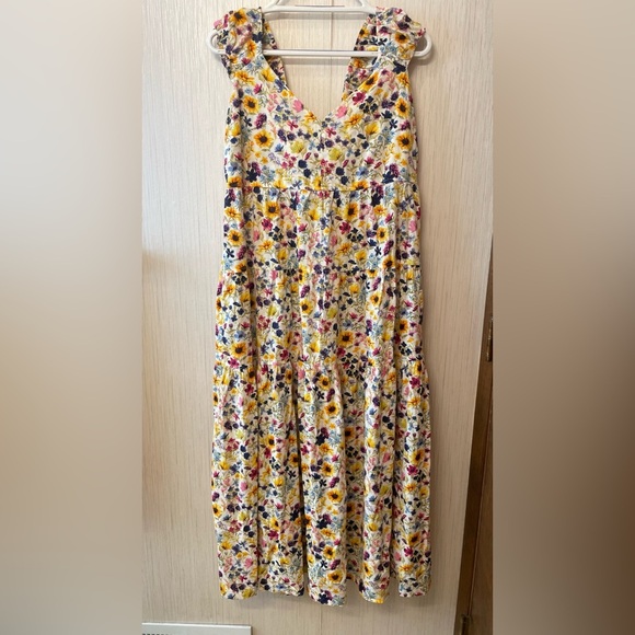 Old Navy Floral Maxi Dress Sleeveless Tiered Summer Sundress Size L - Picture 1 of 9